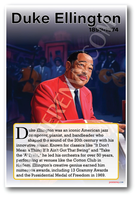 Duke Ellington - Jazz Composer - Biography Poster 18 x 12 inch