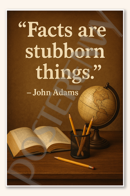 Facts are stubborn things - John Adams Poster - 18 inch x 12 inch