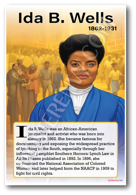 Ida B Wells - Civil Rights Leader - Biography Poster 18 x 12 inch
