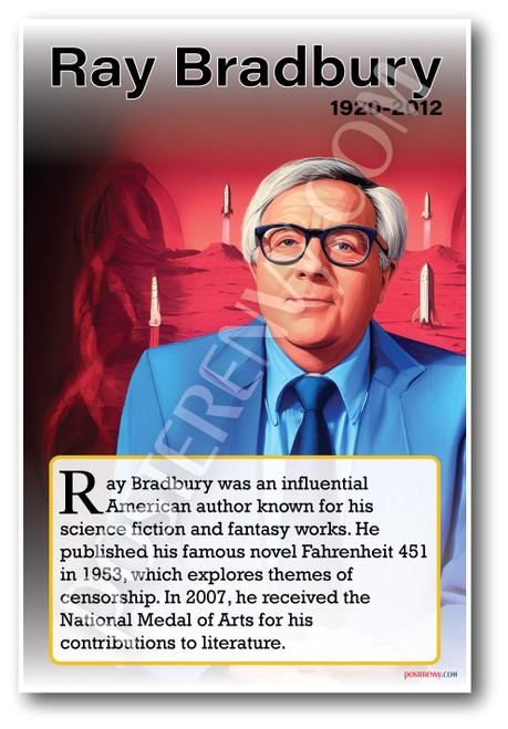 Ray Bradbury - Sci-Fi Author - Biography Poster 18 x 12 inch
