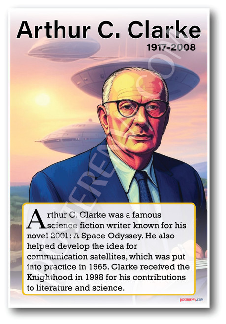 Arthur C. Clarke - Science Fiction Author - Biography Poster 18 x 12 inch