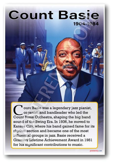 Count Basie - Jazz Pianist - Biography Poster 18 x 12 inch