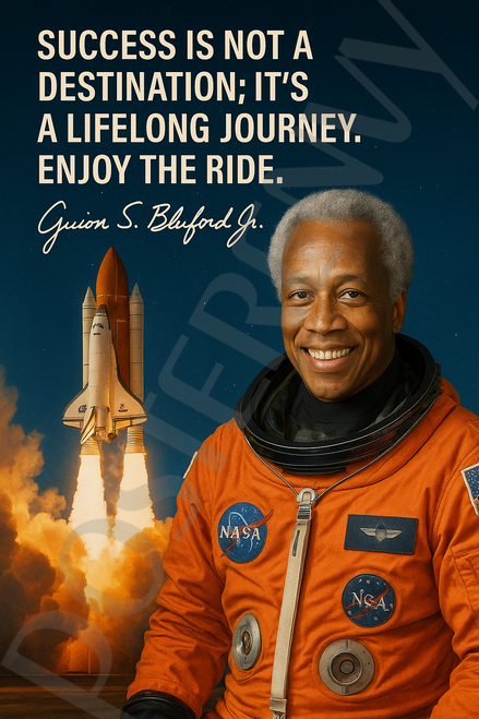 Guion Bluford Famous Quote Poster – "Success Is a Lifelong Journey" – 18 inch x 12 inch