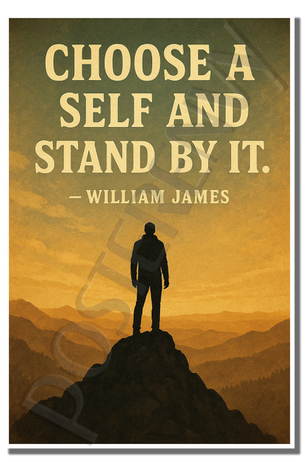 Choose a self and stand by it - William James - Inspirational Poster - 18 inch x 12 inch