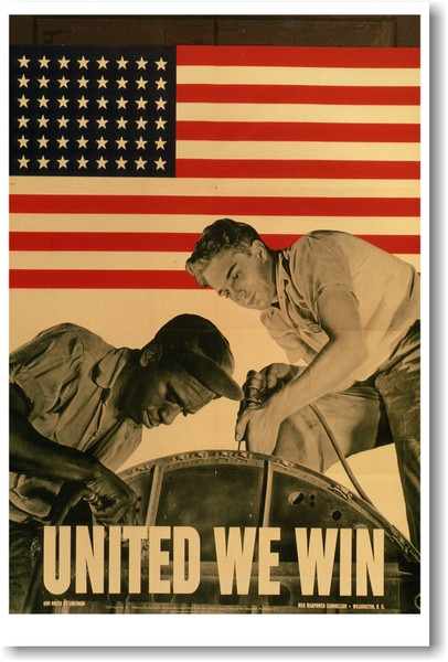 United We Win - Vintage WW2 Reproduction Poster
