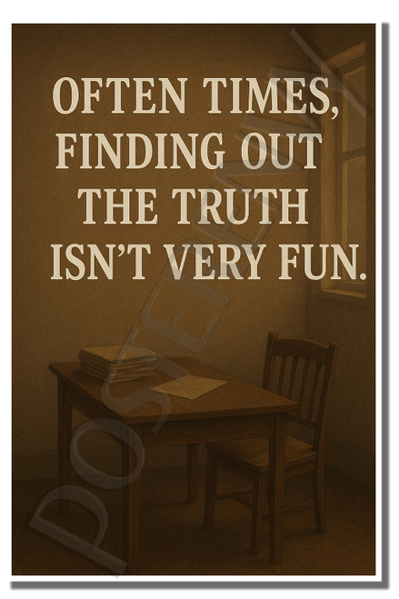 Often times, finding out the truth isn't very fun - Inspirational Poster - 18 inch x 12 inch