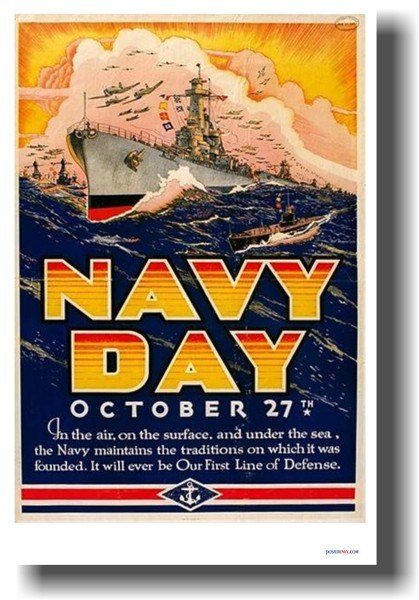 NAVY DAY - NEW Vintage WW2 Poster