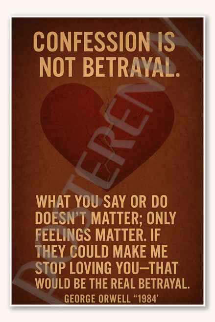 Confession is not betrayal - George Orwell 1984 Poster - 18 inch x 12 inch