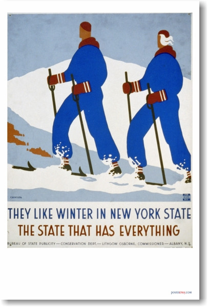 They Like Winter in New York State - The State That Has Everything - NEW Vintage Reproduction Poster