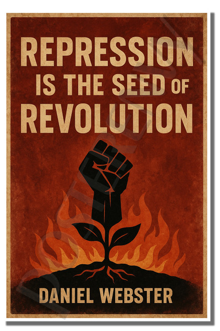 Repression is the seed of revolution - Daniel Webster - Inspirational Poster - 18 inch x 12 inch