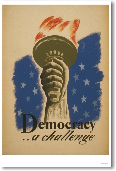Democracy .. a Challenge - NEW Vintage WPA Poster