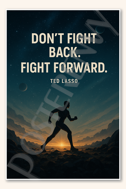 Don't fight back Fight forward - Ted Lasso Poster - 18 inch x 12 inch