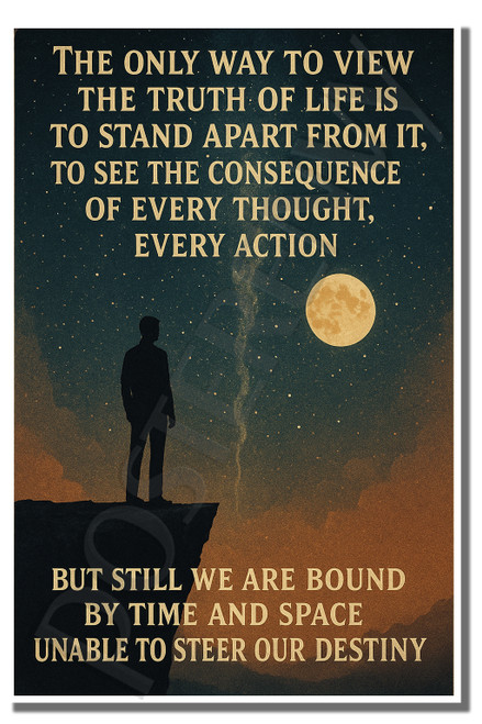 The only way to view the truth of life is to stand apart from it - Inspirational Poster - 18 inch x 12 inch