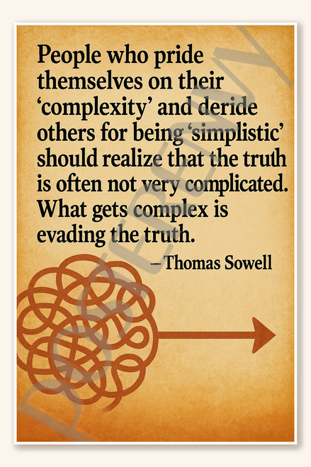 People who pride themselves on their - Thomas Sowell Poster - 18 inch x 12 inch