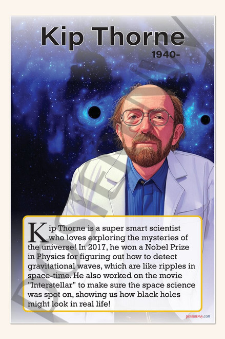 Kip Thorne - Theoretical Physicist & Black Hole Expert - Biography Poster 18" x 12"