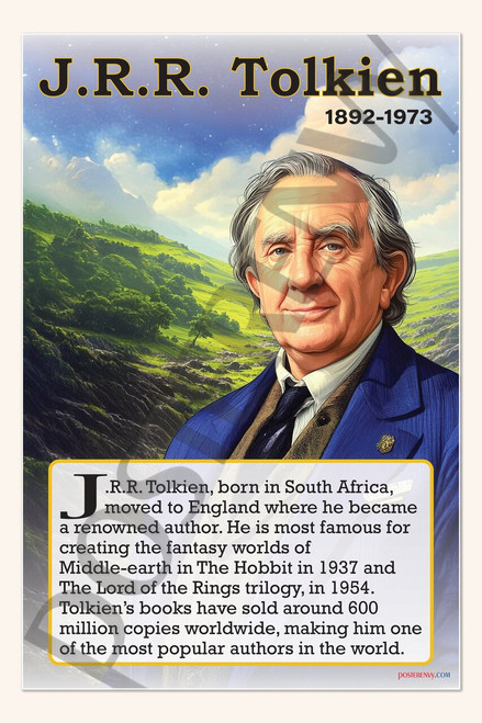 J.R.R. Tolkien - Author of 'The Lord of the Rings' - Biography Poster 18" x 12"