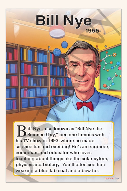 Bill Nye - The Science Guy - Biography Poster 18" x 12"