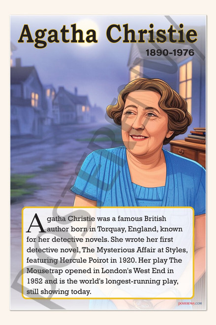 Agatha Christie - Queen of Mystery - Biography Poster 18" x 12"
