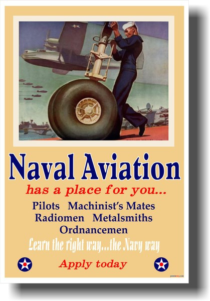 Naval Aviation has a place for you - NEW Vintage WW2 Reprint Poster