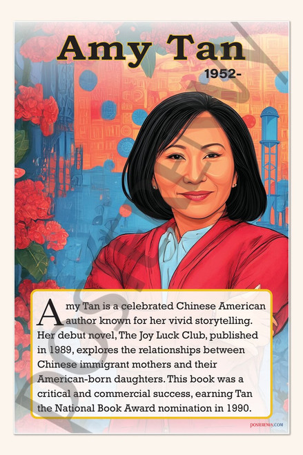 Amy Tan - Bestselling Author - Biography Poster 18" x 12"