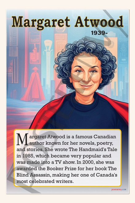 Margaret Atwood - Author of 'The Handmaid's Tale' - Biography Poster 18" x 12"