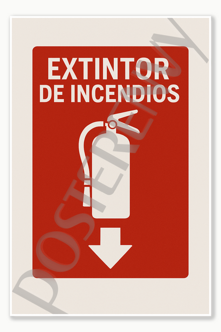 Safety and Emergency Signs Fire extinguisher locations - Spanish Poster - 18 inch x 12 inch