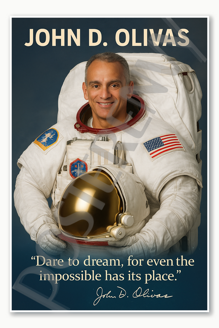 John D Olivas Famous Hispanic Latino NASA American Space Astronaut quote dare to dream Poster - 18 inch x 12 inch