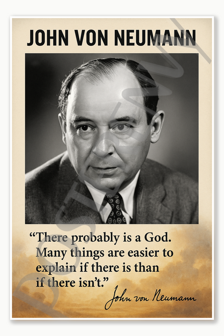 John von Neumann Hungarian American mathematician physicist computer scientist engineer Princeton atomic bomb Poster - 18 inch x 12 inch