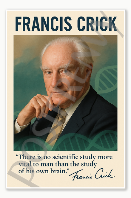 Francis Crick biologist DNA English molecular biologist biophysicist neuroscientist biology Poster - 18 inch x 12 inch