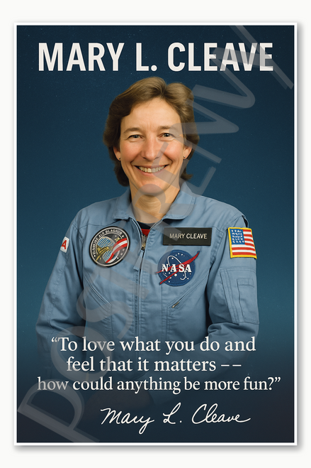 Mary L Cleave Famous Woman Female American NASA Astronaut Space Inspirational Hero love what you do Poster - 18 inch x 12 inch