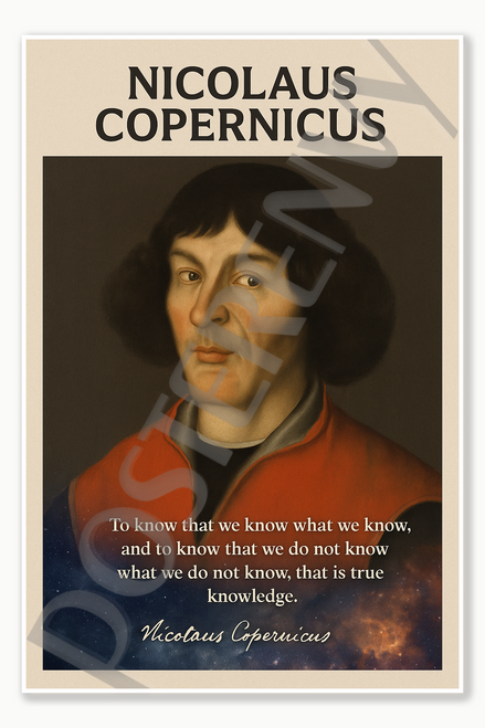 Nicolaus Copernicus Famous Astronomer Renaissance polymath model of universe Sun at center Poster - 18 inch x 12 inch