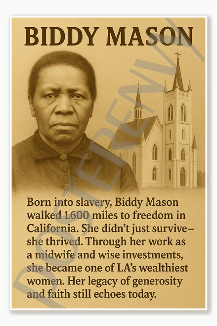 Biddy Mason slave midwife LA Los Angeles Wealthiest Women African American Poster - 18 inch x 12 inch