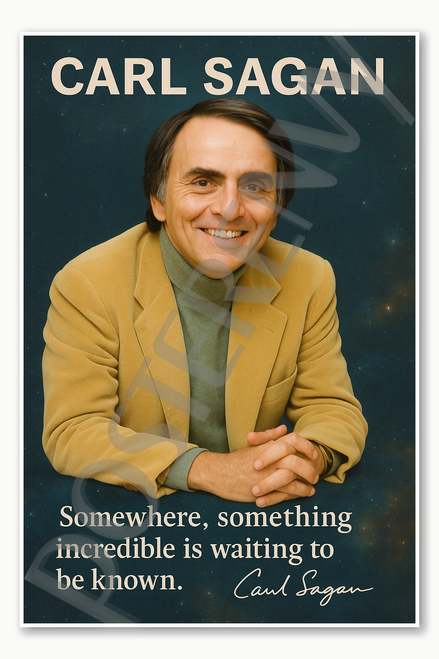 Carl Sagan American astronomer author professor scientist Cosmos planetary scientist science communicator Poster - 18 inch x 12 inch