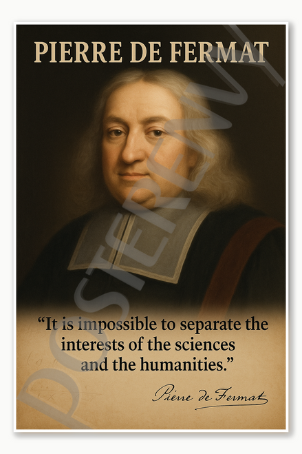 Pierre de Fermat French mathematician calculus adequality genius math 1600s Poster - 18 inch x 12 inch