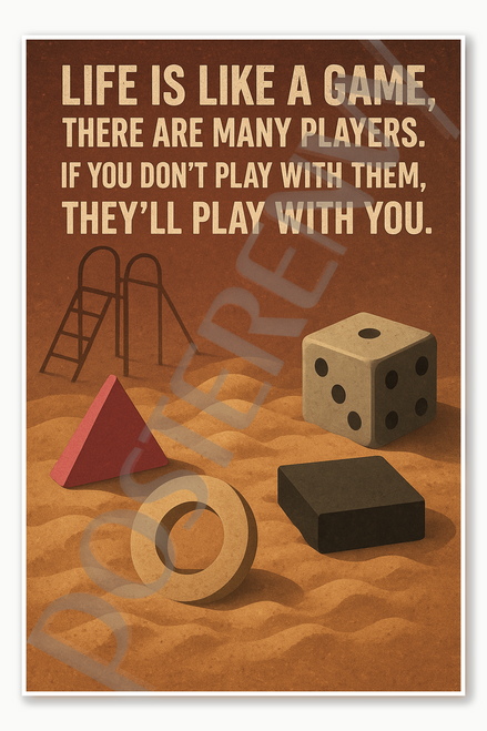 Life is like a game there are many players If you don't play with them they'll play with you - Squid Game Poster - 18 inch x 12 inch