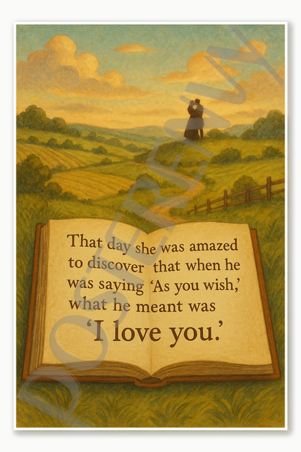 That day she was amazed to discover that when he was saying As you wish what he meant I love you Poster - 18 inch x 12 inch