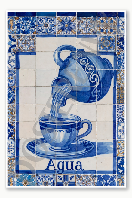 water agua Poster - 18 inch x 12 inch