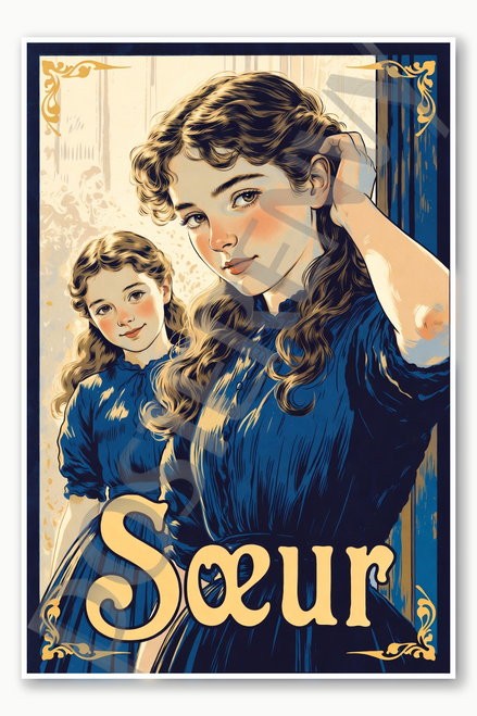 sister - sœur Poster - 18 inch x 12 inch
