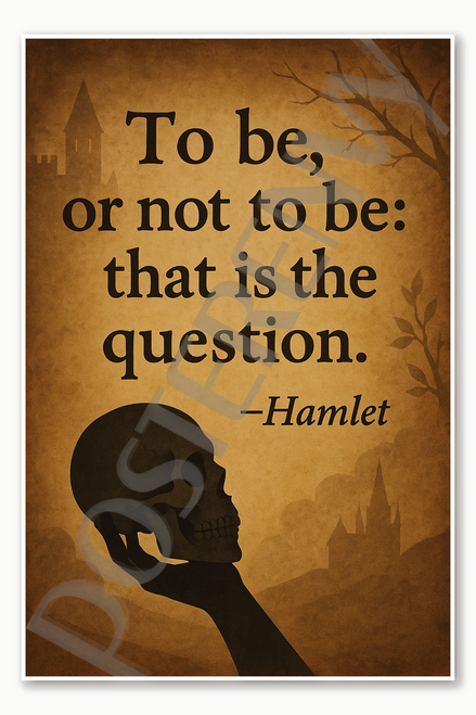 To be or not to be that is the question – Hamlet Poster - 18 inch x 12 inch