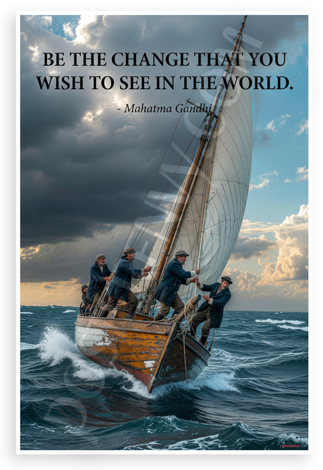 Mahatma Gandhi "Be the Change You Wish to See" Inspirational 12x18 US Made Poster