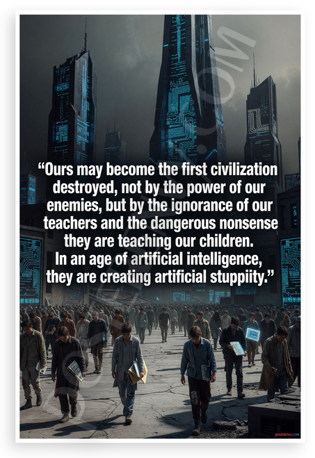 Thomas Sowell 'Ours May Become the First Civilization Destroyed' Cyberpunk Inspirational 12x18 US Made Poster