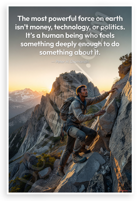 Peter H. Diamandis 'Most Powerful Force on Earth' Inspirational 12x18 US Made Poster