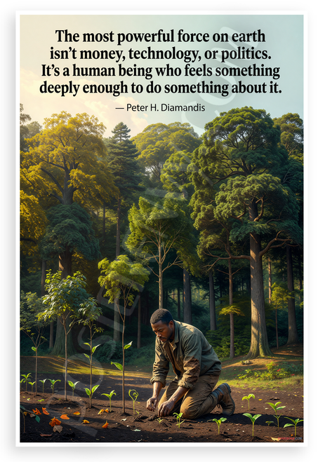 Peter H. Diamandis 'Most Powerful Force on Earth' Inspirational 12x18 US Made Poster