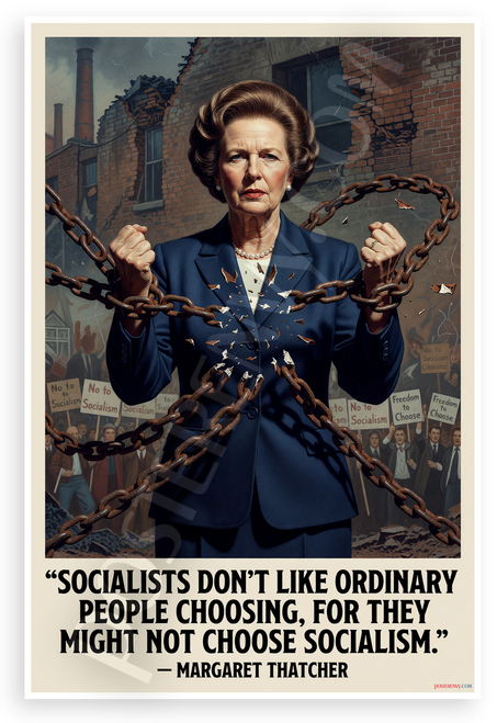 Margaret Thatcher "Socialists Don't Like Ordinary People Choosing" Political 12x18 US Made Poster