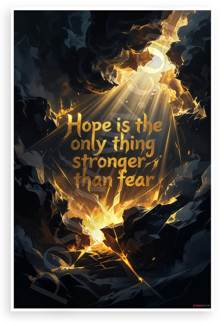 "Hope is the Only Thing Stronger Than Fear" Inspirational 12x18 US Made Poster
