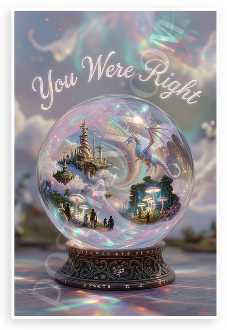 You Were Right Crystal Ball Future Vision Fantasy 12x18 US Made Poster