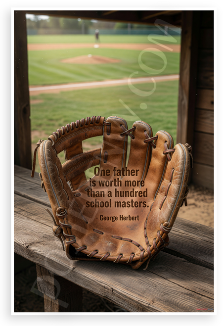 George Herbert "One Father Worth More Than Hundred School Masters" Inspirational 12x18 US Made Poster