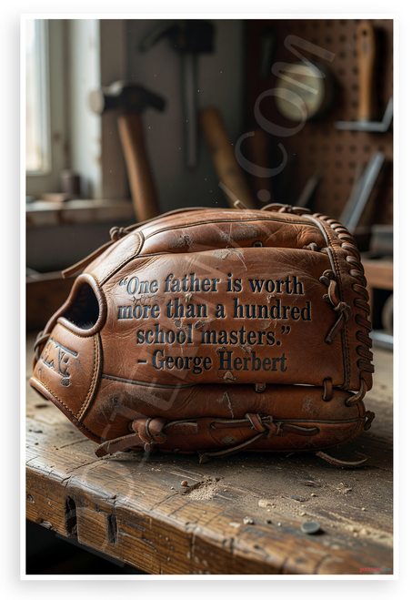 George Herbert "One Father Worth More Than Hundred School Masters" Inspirational 12x18 US Made Poster