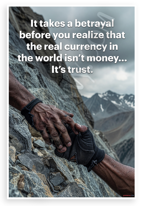 "It Takes a Betrayal... It's Trust" Inspirational 12x18 US Made Poster