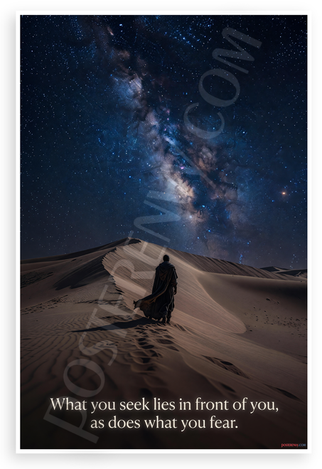 "What You Seek Lies in Front of You, As Does What You Fear" Inspirational 12x18 US Made Poster